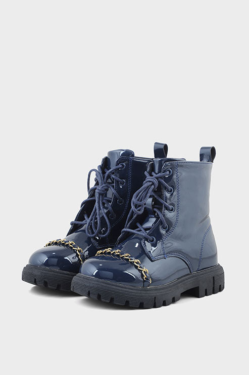 Girls Formal Boots Q10017-Navy