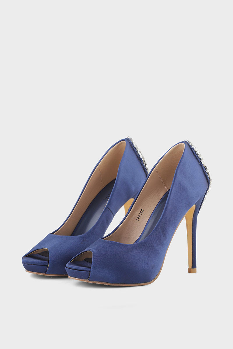 Party Wear Peep Toes I44498-Blue