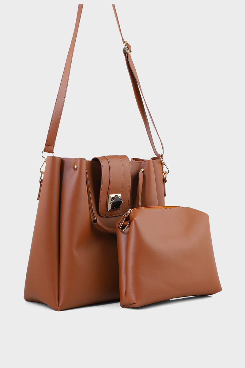 Formal Tote Women Hand Bags B10543-Tan